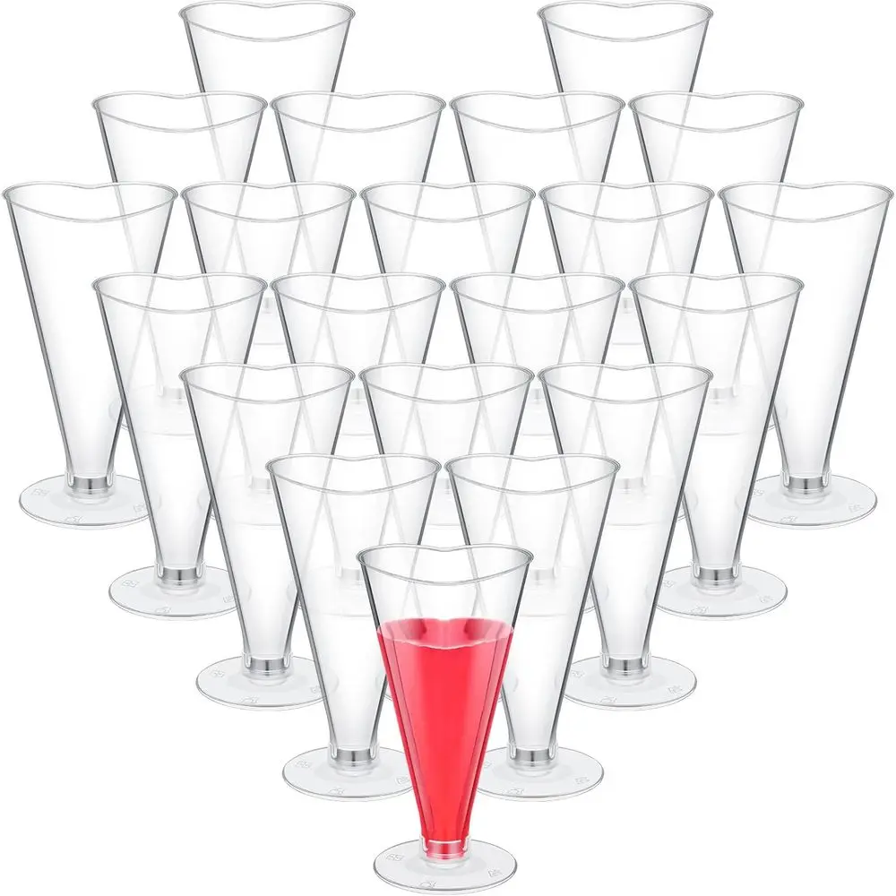 

100 шт. одноразовых пластиковых бокалов в форме сердца на День святого Валентина, 5,6 унций, розовые, красные, для вечеринок