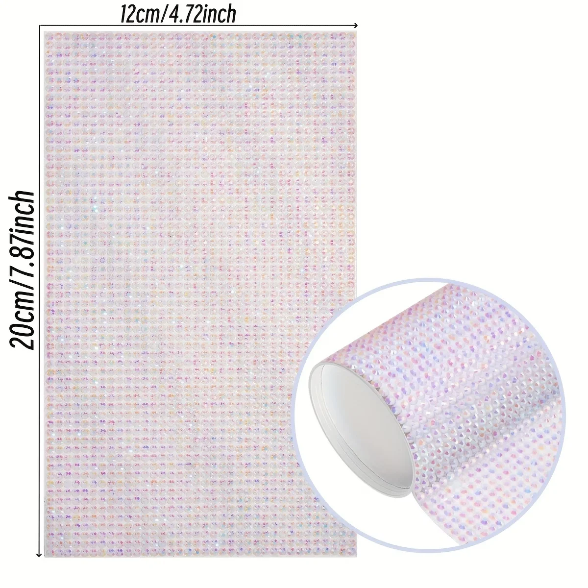 1pc 12x20cm Bling Crystal Rhinestones Sticker DIY Car Decoration Sticker Self-Adhesive Glitter Crystal Gem Sticker for Decor