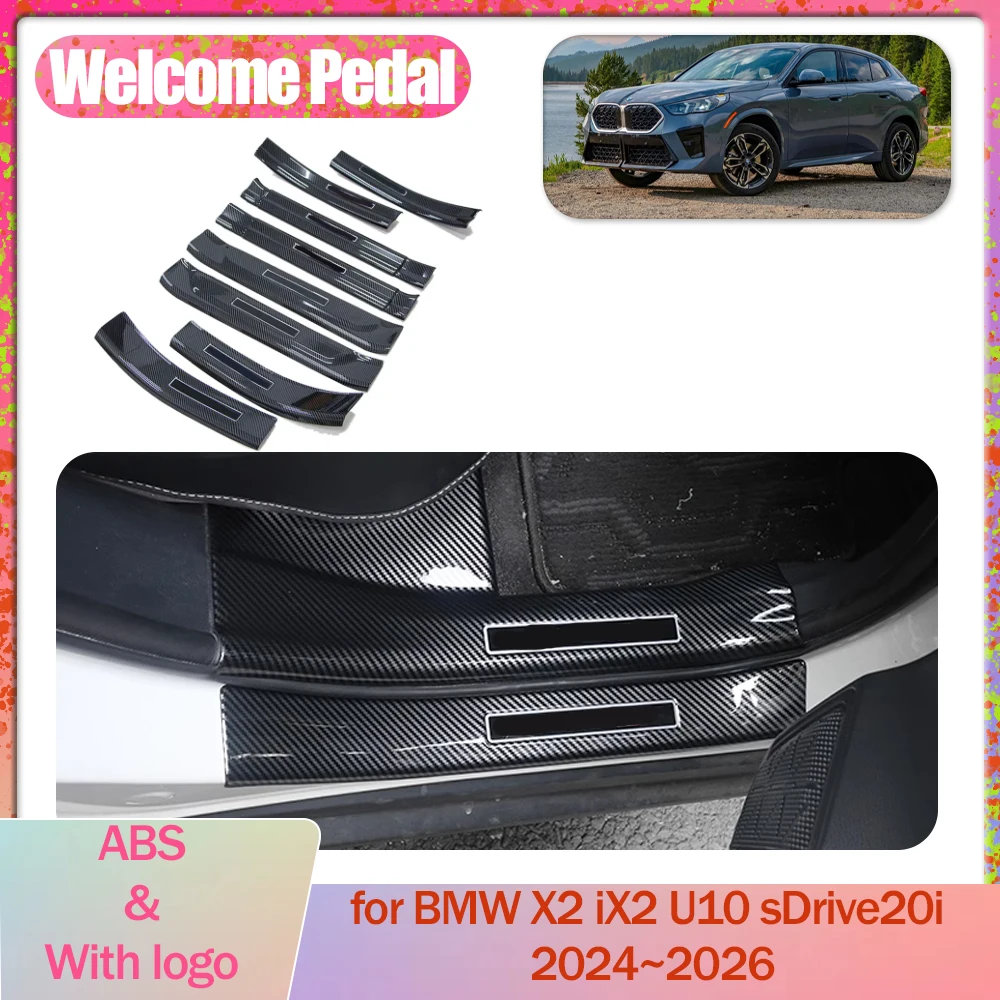 

Автомобильная педаль приветствия для BMW X2 iX2 U10 sDrive20i 2024 ~ 2026 2025 ABS, накладка на порог, защитная пластина, накладки, аксессуары
