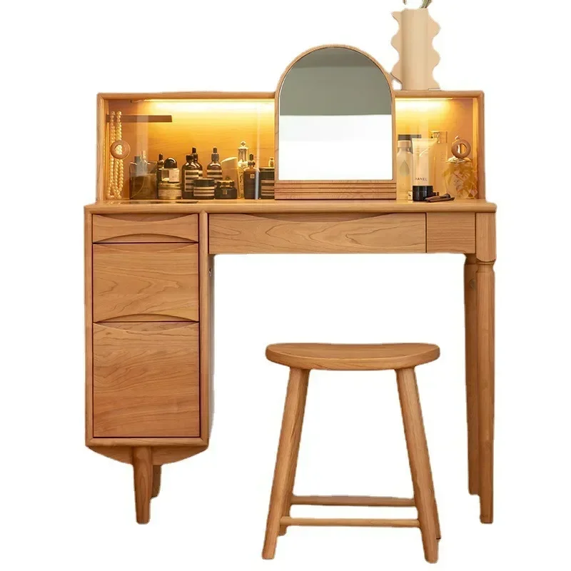 

Nordic cherry wood all solid wood dresser bedroom light luxury white oak black mahogany storage2