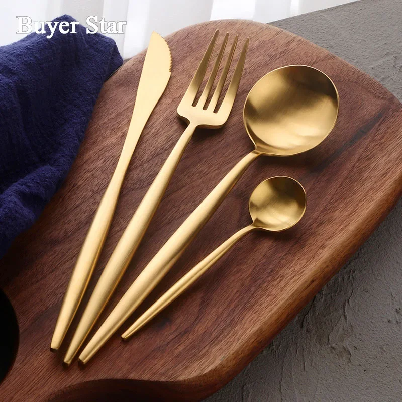 Buyer Star 16-40pcs Flatware Set Stainless Steel 18/10 Cutlery Service for 8 Include Knife Fork Spoon Dishwasher Safe