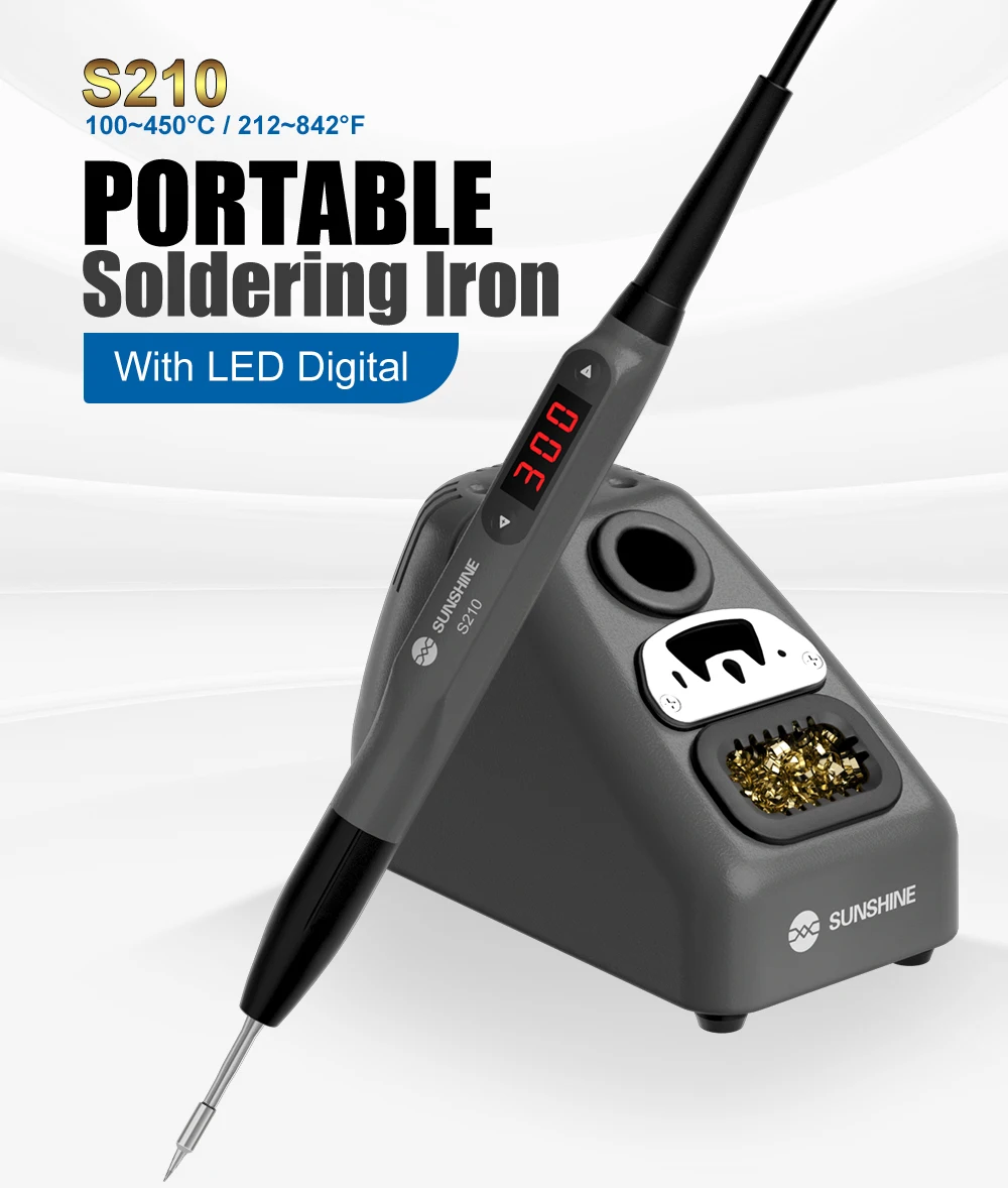 JCD S210 Soldering Iron 110W High Power Smart Portable Adjustable Universal For C210 Series T210 Soldering Iron Tips Repair Tool