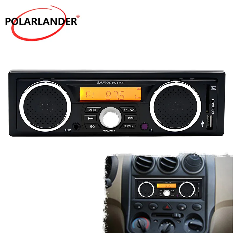 Built-in 2 speakers audio playback 1 din Car radio MP3 audio player Bluetooth hands-free stereo FM  Supports USB SD AUX