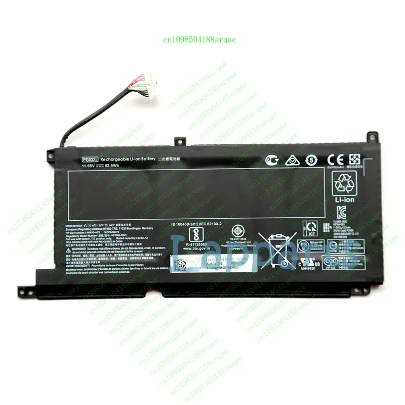

Новый аккумулятор PG03XL для HP Pavilion Gaming 15-DK L48430-AC1 L48495-005"% тест"