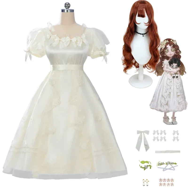 Костюм для косплея Game Identity V Memory Little Girl Eurydice, летнее белое платье принцессы, парик, женский кавайный костюм для дня рождения, 2 дюйма