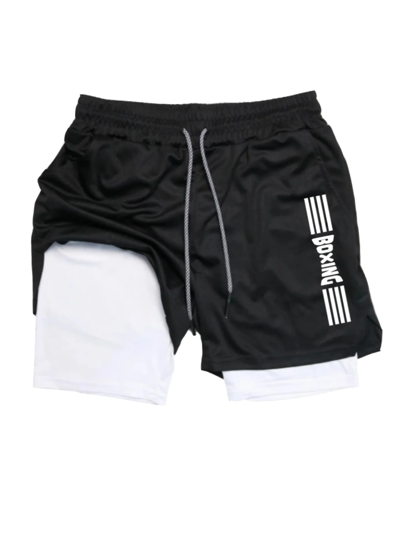 

Новые летние шорты для бокса с принтом 2026 года, спортивные шорты 2-в-1 для фитнеса, дышащие и быстросохнущие, для тренировок