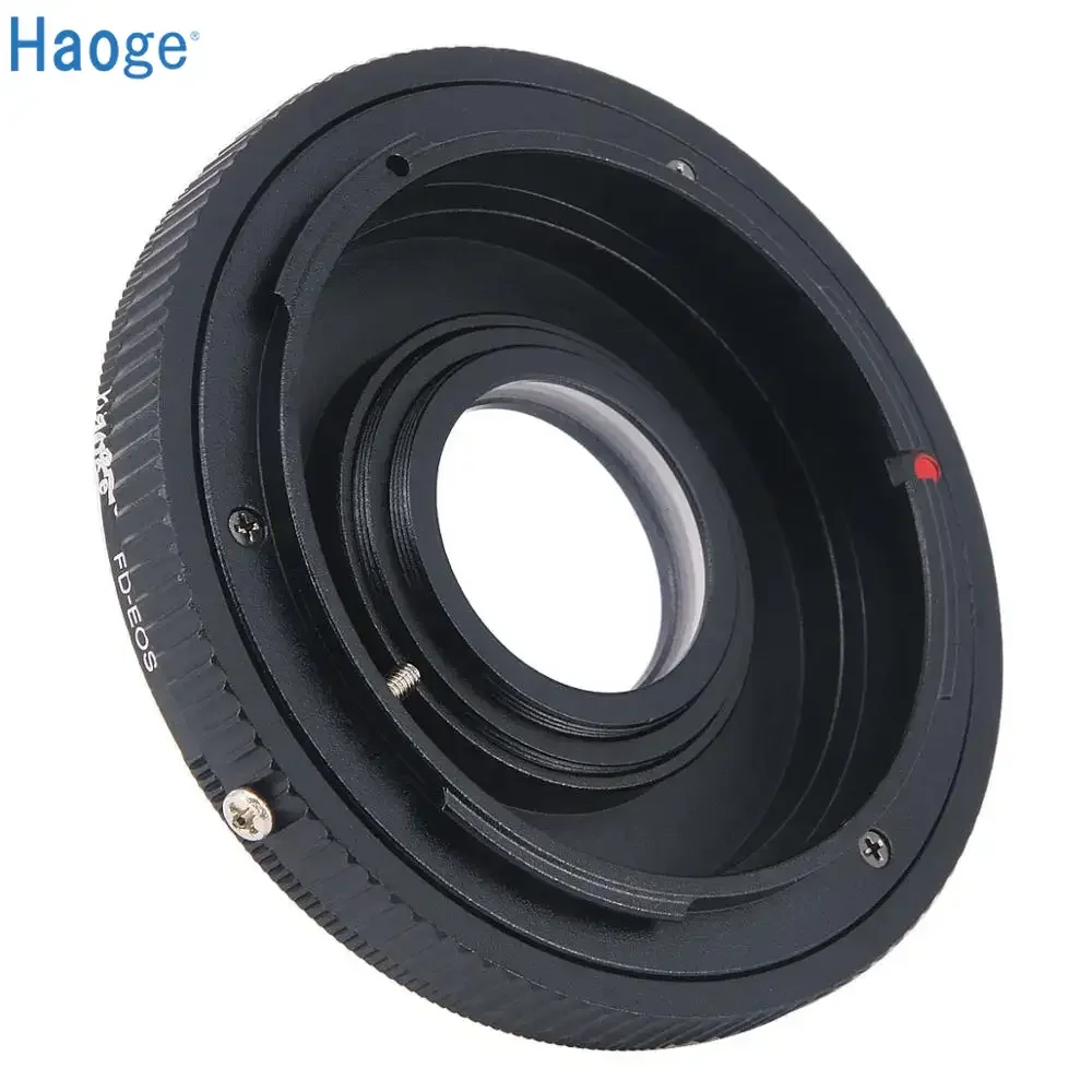 محول العدسة Haoge مع زجاج تصحيح التركيز لعدسة كانون FD لكاميرا كانون EOS EF EFS