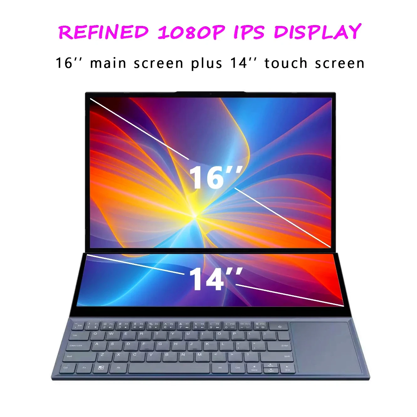Dual-screen E-sports Laptop I7 9750H Combination of a 16-inch Screen and a 14-inch Touchscreen Windows 11 Pro gaming laptop