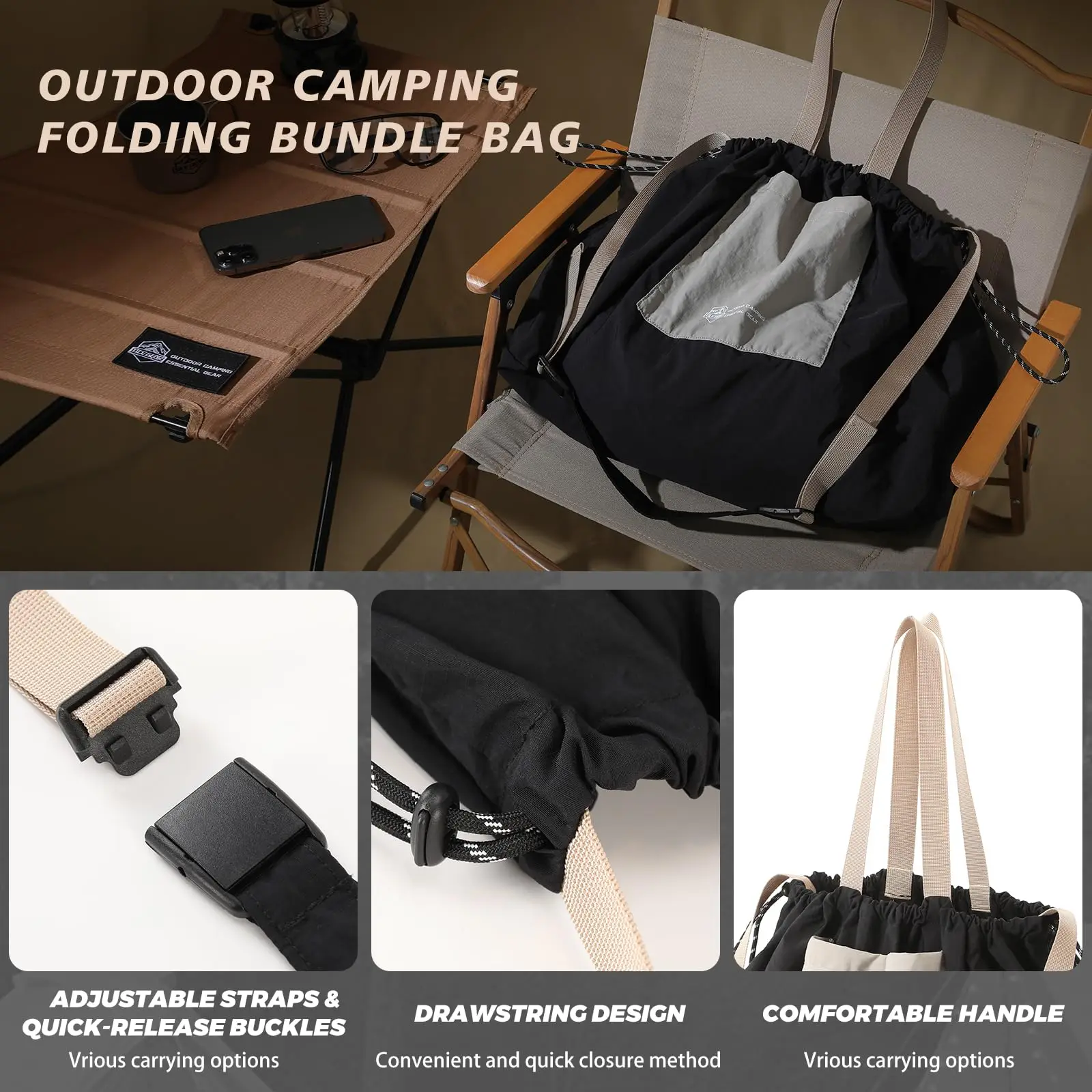 OCEGEAR Large Capacity Tote Bag Travel Portable Drawstring Belt Shoulder Bag Men Gym Sport Crossbody Bags Multifunction Handbag