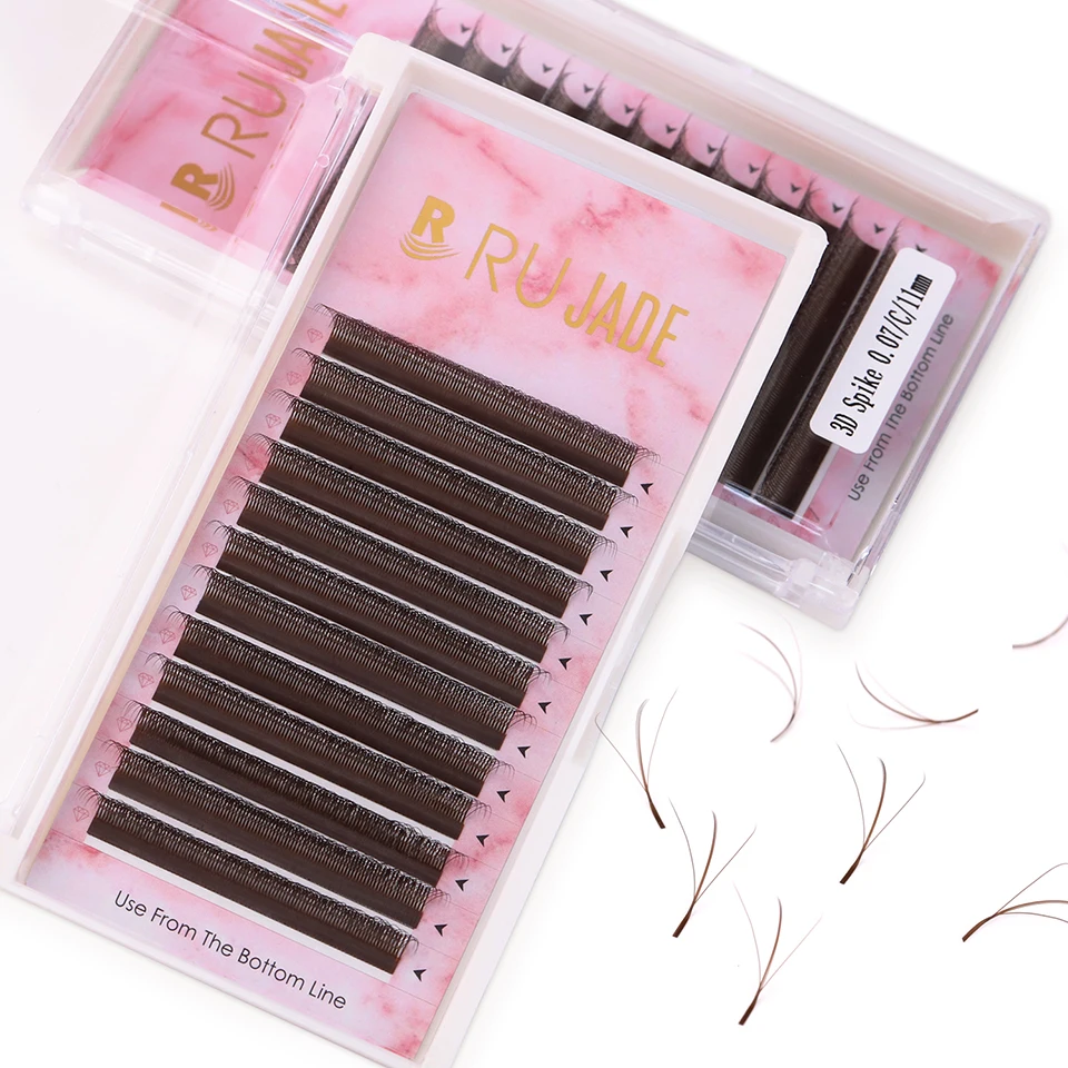 

NEW Brown W-Shaped Eyelash Extension 3D Fairy 4D 5D Clover Lashes 2d y Hand Woven Premade Fans Eyelash Brown 3D Fairy 4D Lashes