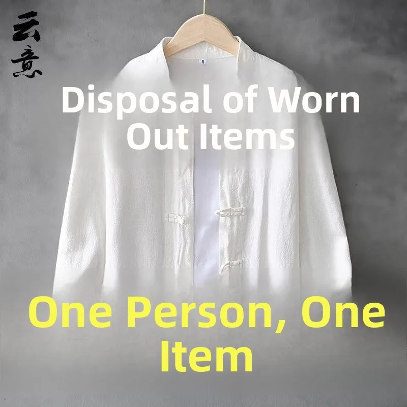 

Loose Casual Cotton Linen Jaet Men's Traditional Chinese Sle Clothing Spring Autumn Seasonal Wear with Button Design