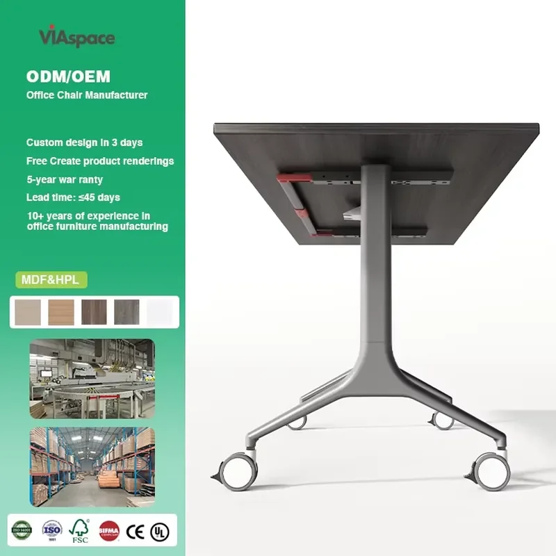 Office Furniture Eco-Friendly Adjustable Storage Modular Wall Mount Wooden Modern Durable Foldable Training Table for Meeting