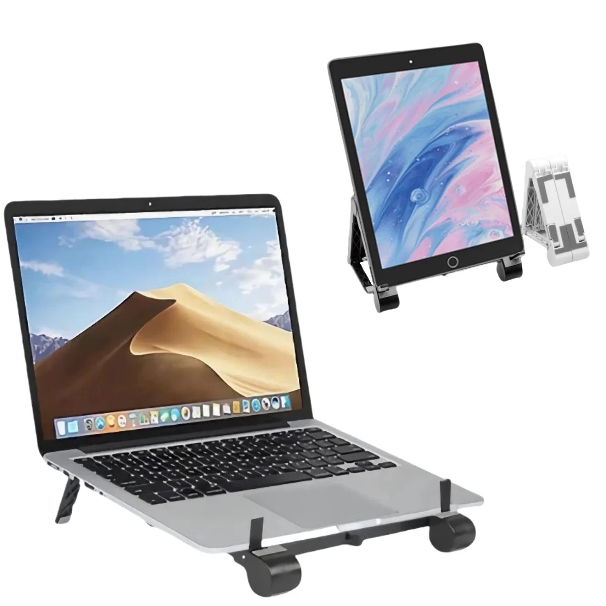 Foldable Laptop Mini Stand for Desk Plastic Notebook Support Keyboard Riser Stands for 10-15.6” Laptops Tablet Phone Holder