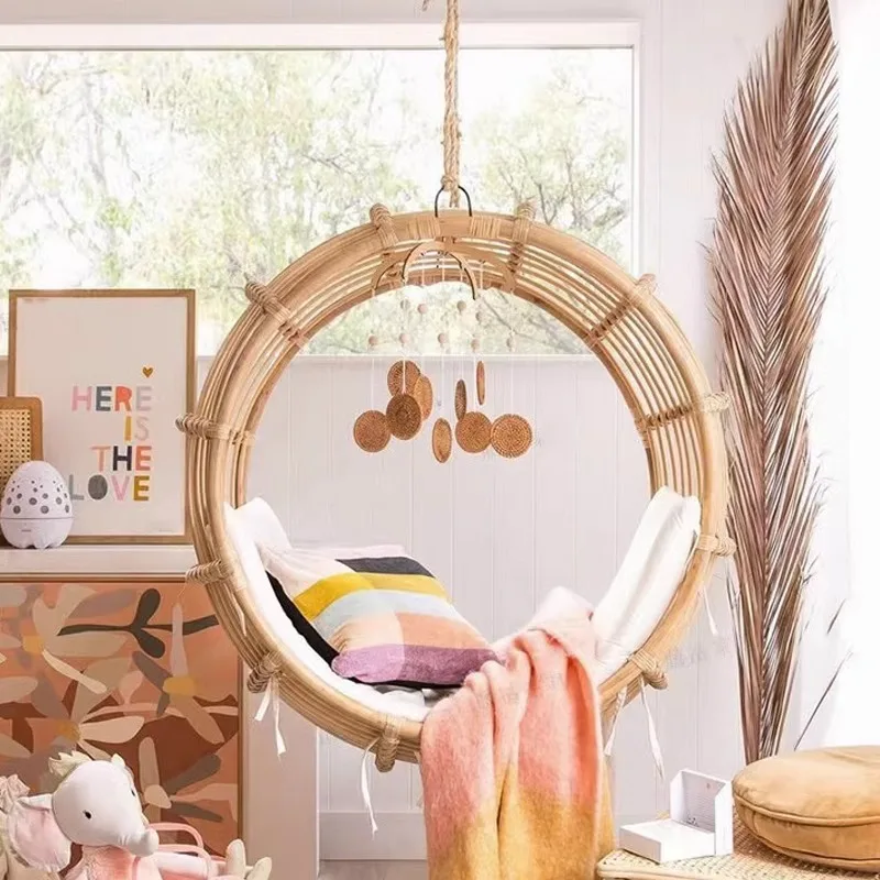 

Hanging Basket Rattan Chair Cradle Chair Adult Household Hanging Single Double Swing Hammock Room