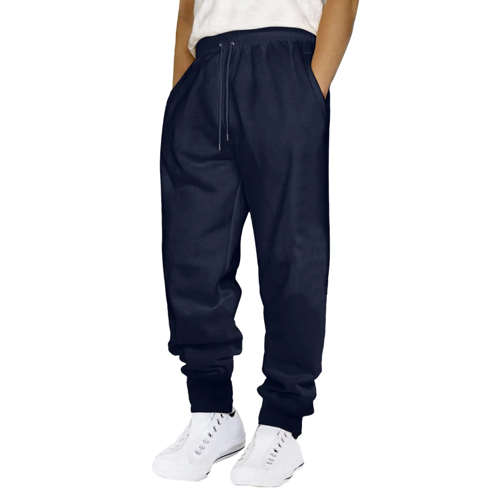 2024 New Men Sweatpants Solid Color Autumn Winter Fleece Warm Jogging Pants Multiple Packs Male Outdoor Brand Straight Trousers