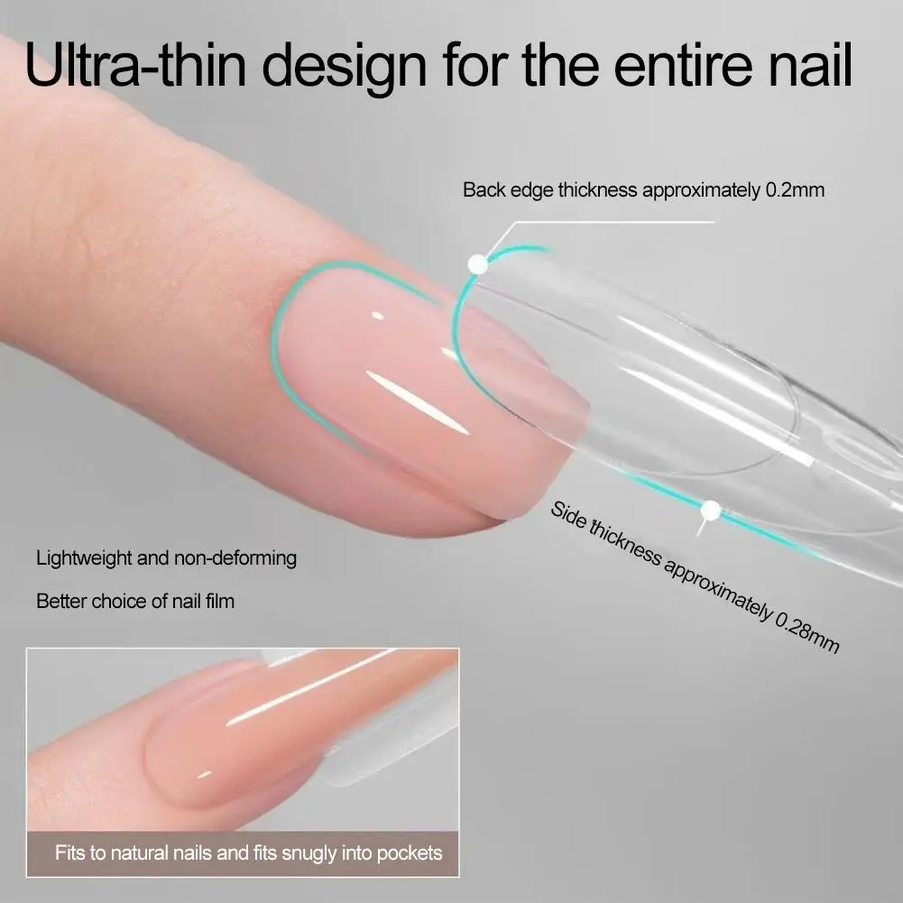 240PCS Sandwich Dual Nail Form Mold Set Ultra-Thin Clear Nail Extension Molds For Gel Polish Nail Art Manicure Tool Kit