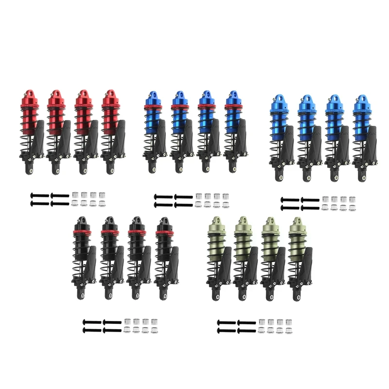 4PCS Metal RC Piggyback Shock Absorber Hole To Hole 90Mm For 1/10 RC Crawler Car Trx-4 TRX4 Axial SCX10II D90 CC01