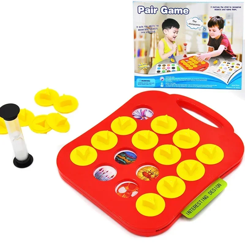 [Funny] Children Memory Training Matching Pair Game Early Education Interactive Toy family Parent Child Link Up Chess Puzzle Toy