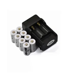 ICR16340 Rechargeable Battery CR123A 123A  CR17345 17345 2200 mah  3.7 V Batteria Al Litio+1PCS charger