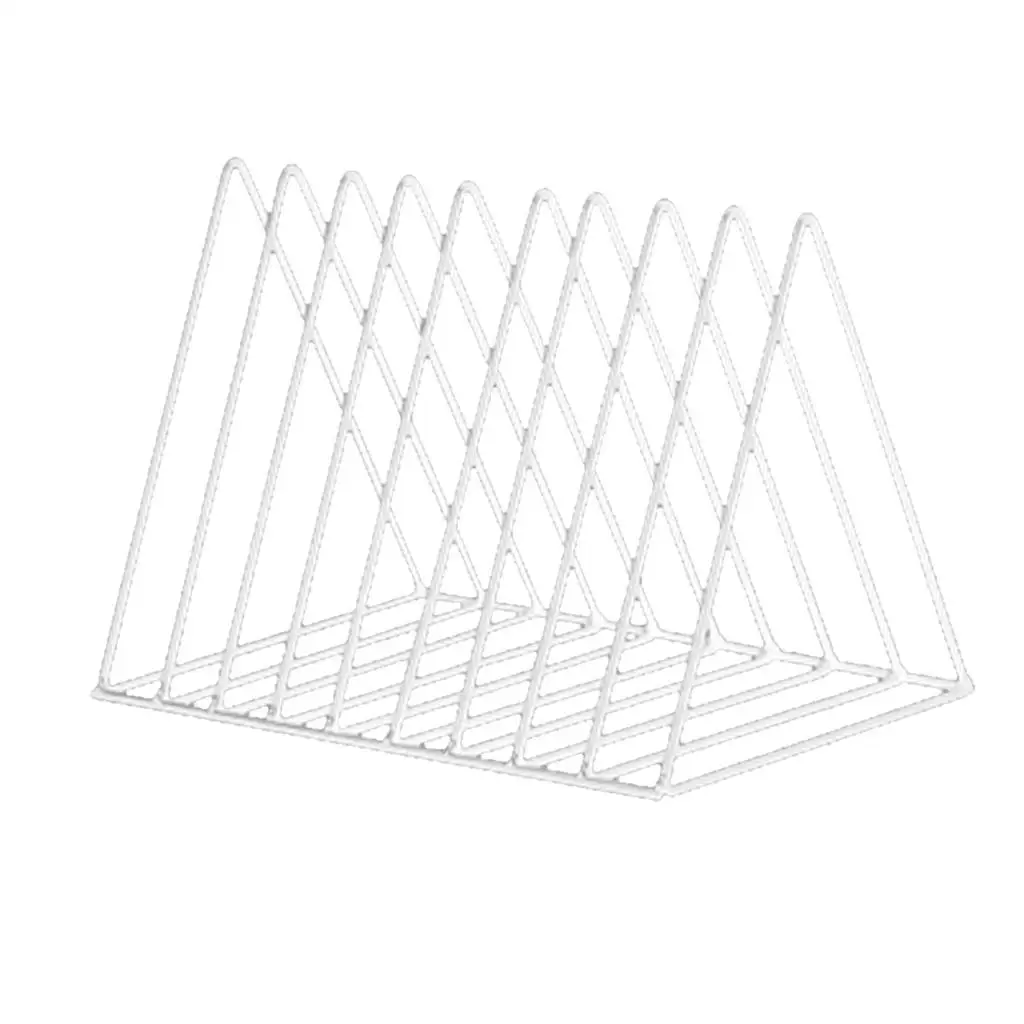 Iron Triangular Bookshelf Desktop Newspaper Storage Rack Office File Bookend