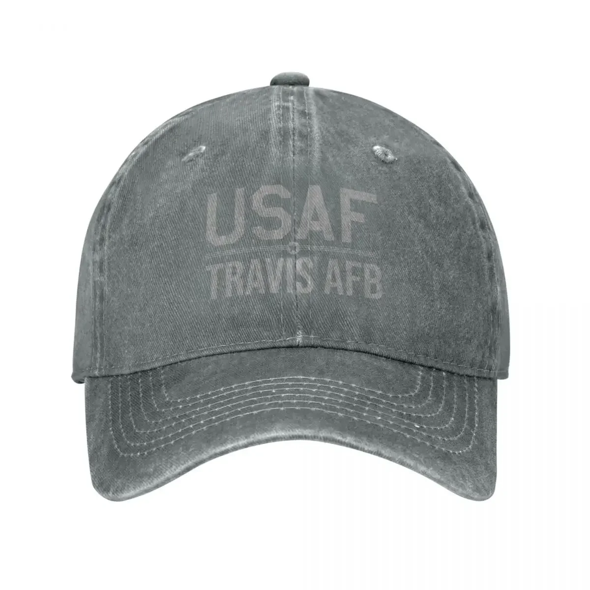 Gorra de béisbol USAF TRAVIS AIR FORCE BASE (GRAY), gorra divertida de estilo urbano, gorras personalizadas, gorras elegantes de Hip Hop para mujer y hombre