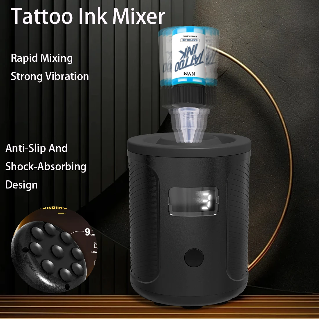 Wireless Tattoo Paint Shaker 1200mA Battery Three-speed Adjustment Vortex Shaker for Tattoo Ink Nails Polish Glue Shaking