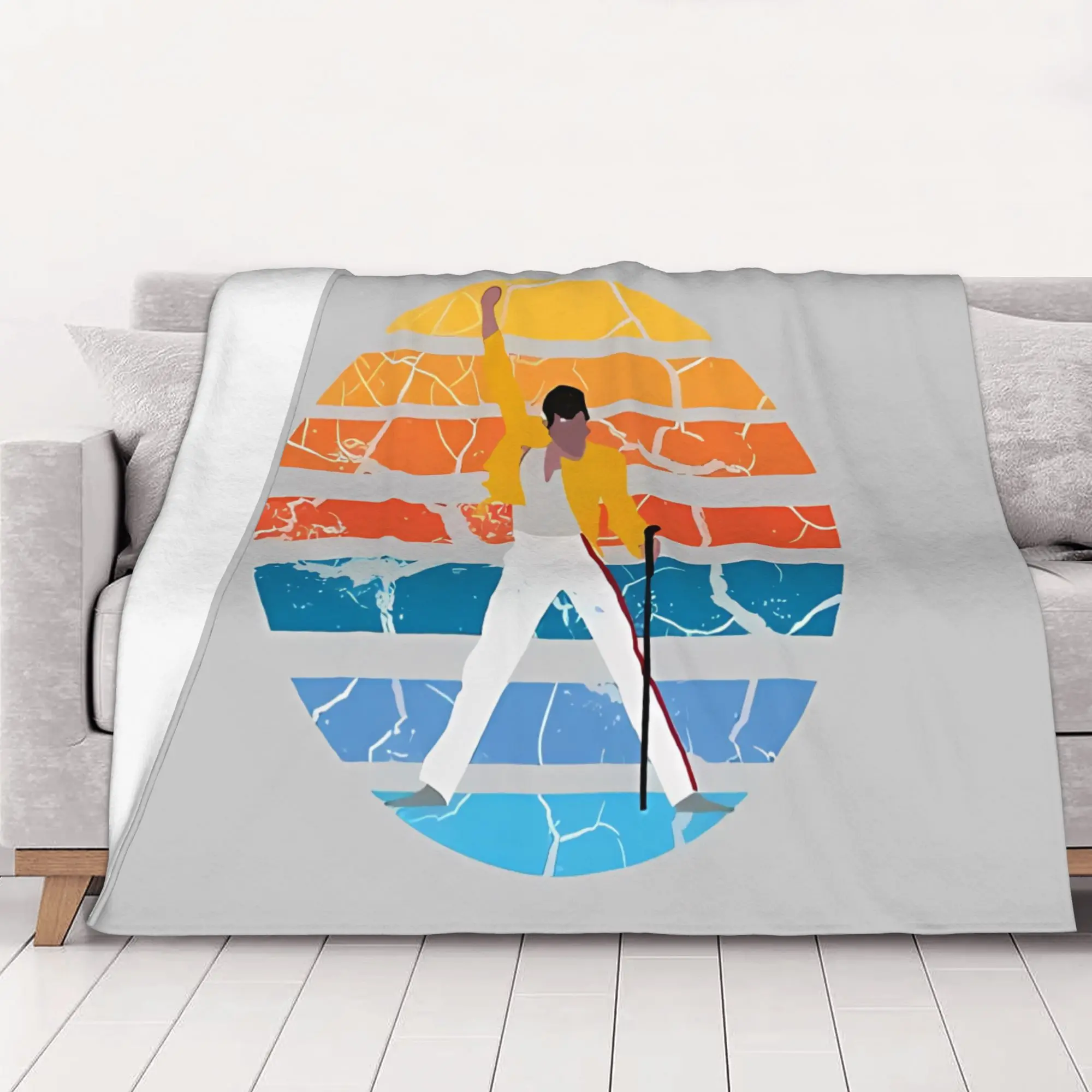 1PC home Cutecore Mercury Sunset Transparent fFreddie Mercury Blanket Super Cosy Plush Home Living Room Sofa halloween
