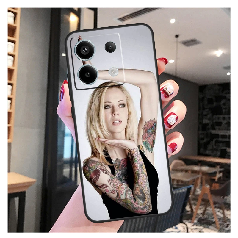 Sexy Sleeve Tattoo Girl Case For Xiaomi Redmi Note 13 12 10 9 8 11 Pro 12S 11S 10S 9S Remdi 13C 9C 10C 12C Cover