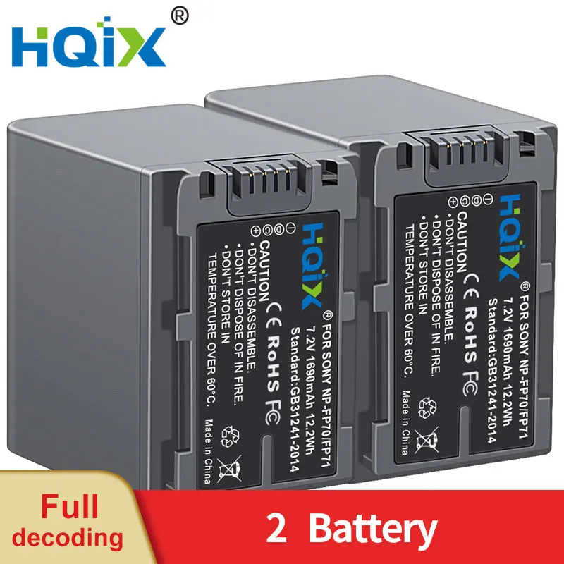 HQIX for Sony DCR-HC65 HC85 HC96 HC32 SR40 SR70 SR80 SR50 SR60 SR100 HC3 30 Camera NP-FP70 Battery Charger