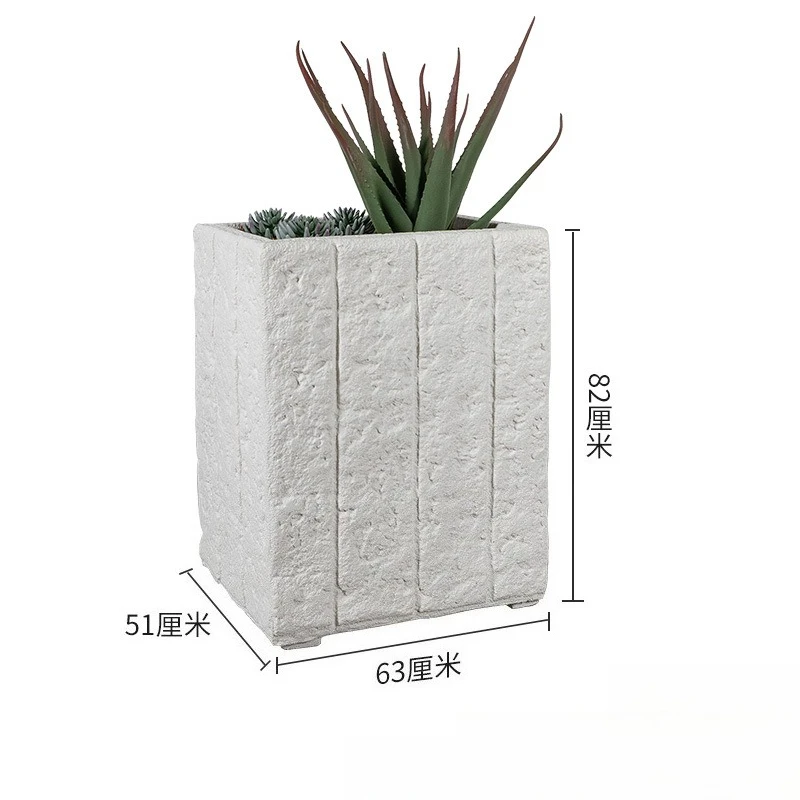 Outdoor FRP flower pot rectangular combination large courtyard balcony shopping mall planting flower box vase flower slot