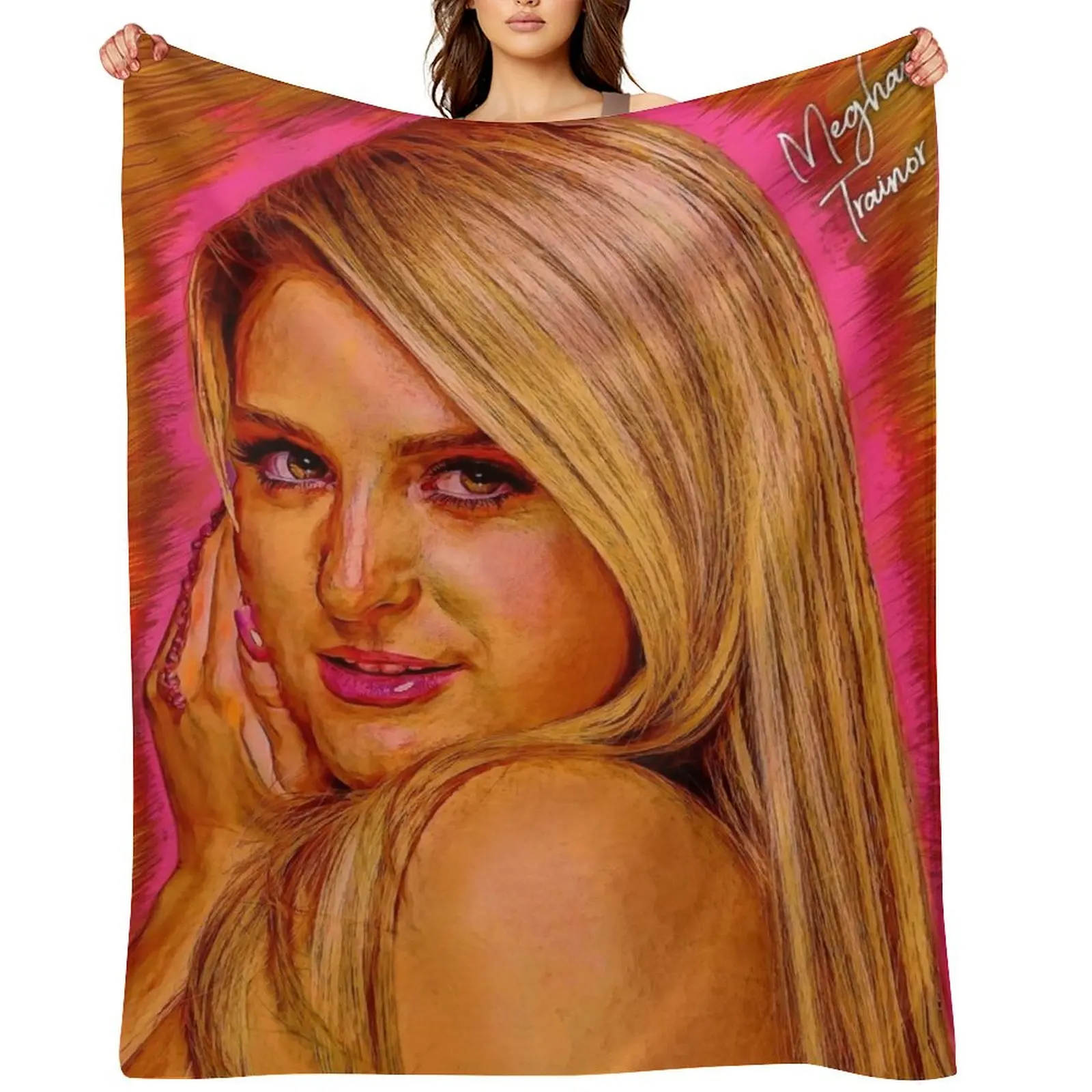 

Meghan Trainor Art  Throw Blanket Custom warm for winter Flannels halloween Blankets