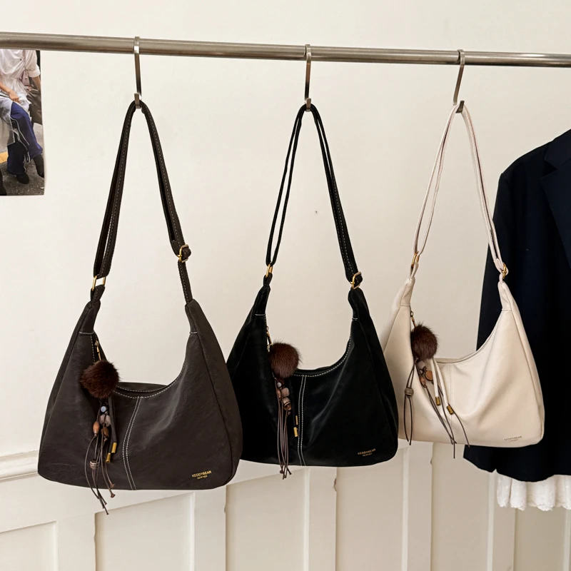 حقائب كتف كلاسيكية عصرية بسحاب من البولي يوريثان 2026 تخفيضات هائلة جديدة حقائب كروس بسيطة ومتعددة الاستخدامات للنساء