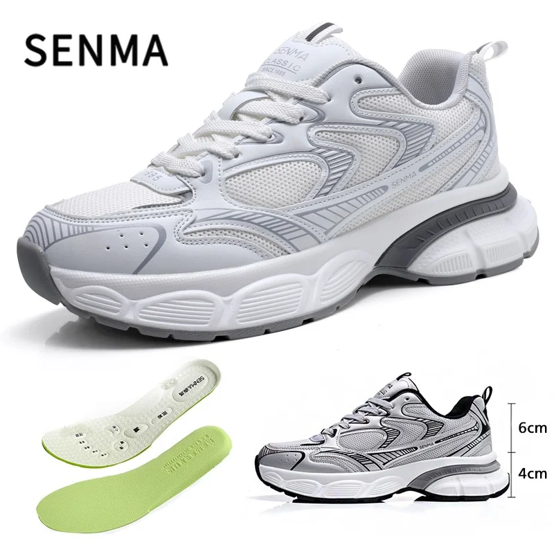 SENMA Men Breathable Casual Shoes Thick Soled Sports Shoes Men's Soft Sole Light Comfort Running Shoes Male Sneaker Big Size