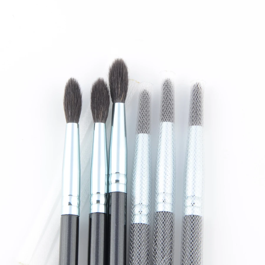 50 個 0.5 センチメートル化粧ブラシ保護ネットカバープラスチック白シースメッシュ化粧ツールペンカバープロテクター弾性