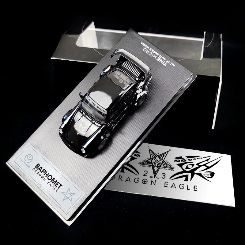 Time Micro 1:64 Porsche RWB 964 BAPHOMET DRAGON EAGLE Collection de modèles de voitures en alliage moulé sous pression