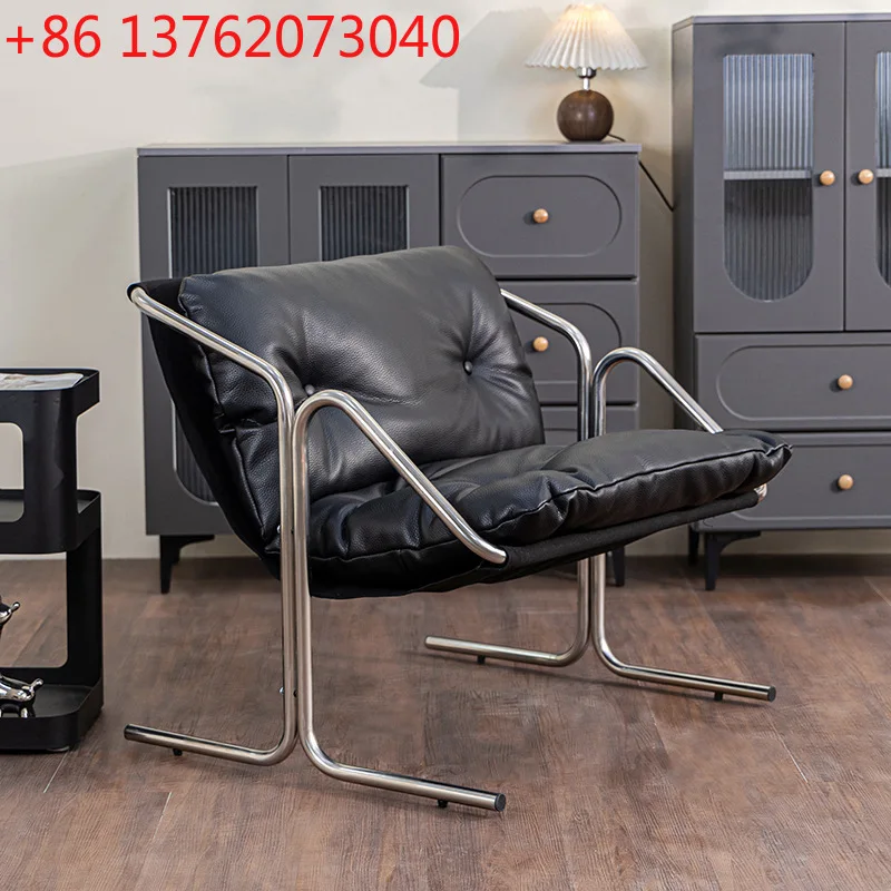 

Итальянский легкий роскошный обеденный стул с мягкой обивкой, стул для конференц-зала из нержавеющей стали, французский ретро