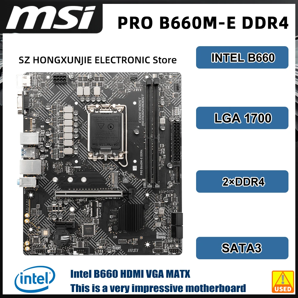 MSI Intel B660 Motherboard PRO B660M-E DDR4 Motherboard LGA 1700 DDR4 128GB support i7-14700T 13900 13700 13100F 12300 12100 cpu