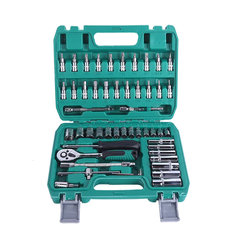 53 Pieces Kit Car Repair Socket Set Combination Professional Hand Tool Sets