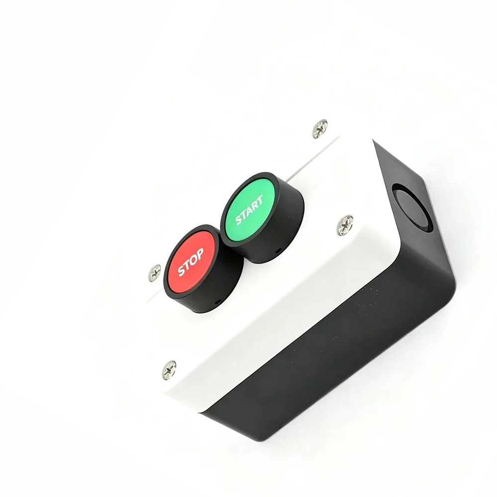 220v with arrow symbol indication, start and stop waterproof button box switch, emergency stop button