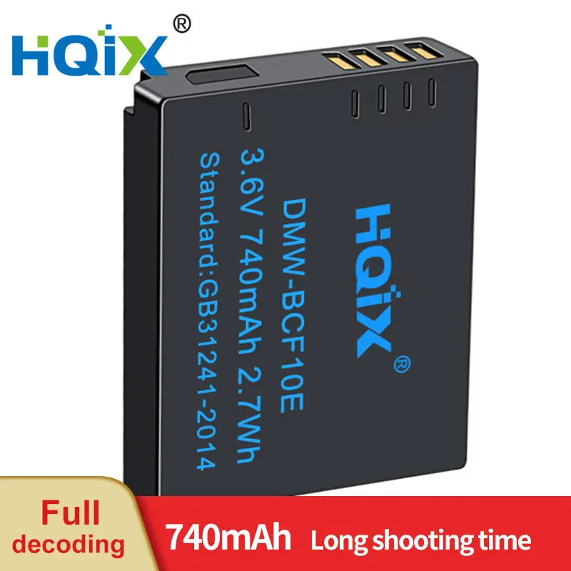 

HQIX for Panasoinc DMC-F2 F3 FX40 FX48 FX60 FX65 FX68 FX70 FS4 FS6 SF7 FX75 FX550 FX580 FX700 Camera DMW-BCF10E Charger Battery