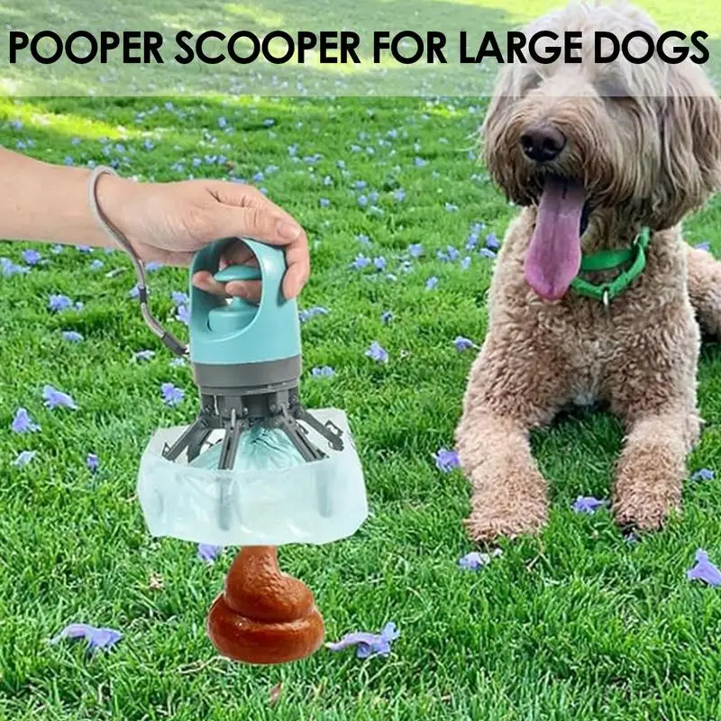 Dog Poop Scooper Built-in Bag Dispenser Dog Poop Scooper With Bag Dispenser Easy-to-use Harness Or Waist With 15 Bag Attachment