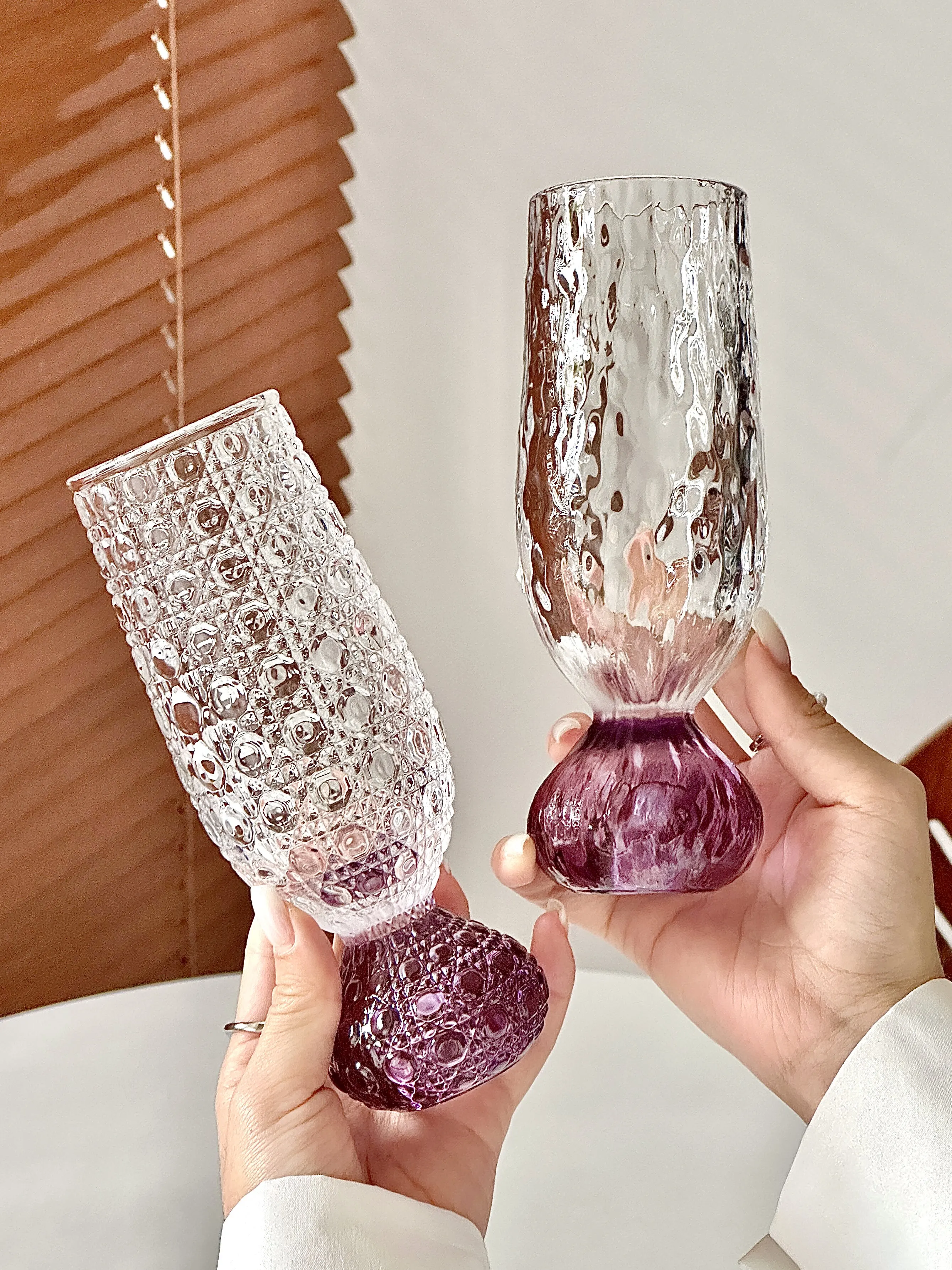 1 Stück Gerades Glasbecher mit Kugelboden, Kaffee-Milch-Glas, Bubble-Bottom-Becher, Bierglas, Saftglas