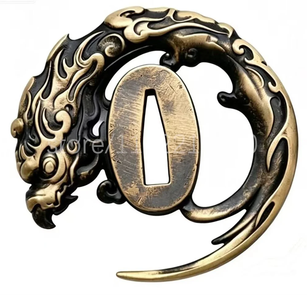 Cool Dragon Sword Parts Copper Brass Tsuba Handguard Guard For Japan Samurai Katana Tachi Sword Fittings Accessory