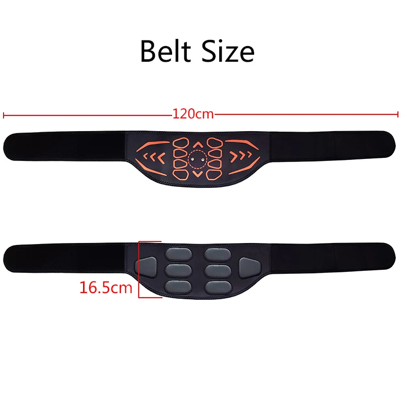 120cm Smart Abdominal Toning Belt EMS Muscle Stimulator Muscle Toner Body Massager USB Charge Home Fitness Massage