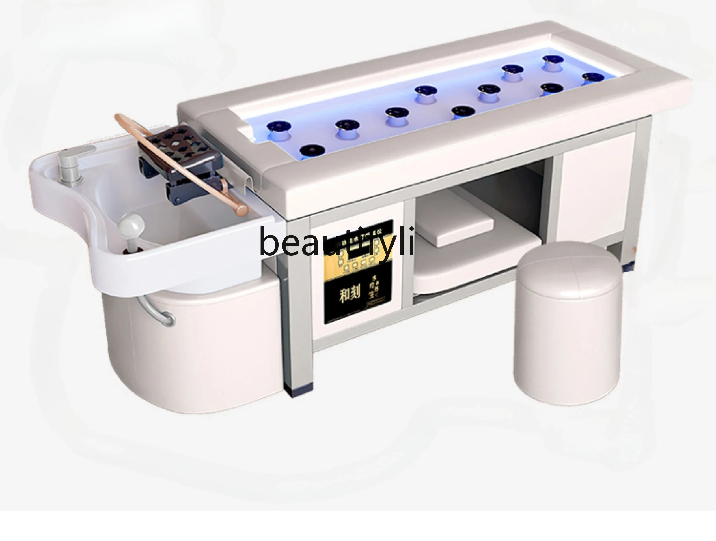 Intelligent Water Circulation Head Therapy Bed Moxibustion Bed Smoke-Free Beauty Salon Shampoo Chair Massage