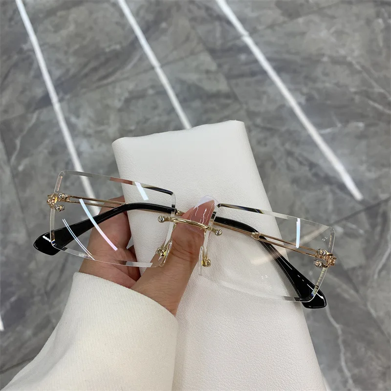 Gafas de Sol Retro 2026 para Mujer, de Diseñador, Sin Montura, con Lentes Degradados, Gafas de Sol Modernas con Lentes Cortadas, Gafas Sin Marco para Dama
