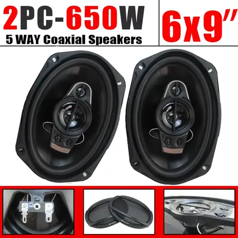 1 paire de haut-parleurs coaxiaux 6x9 pouces (2x650W) 1300W, 5 voies, gamme complète, haute fidélité, camion, porte de voiture, Audio stéréo, caisson de basses