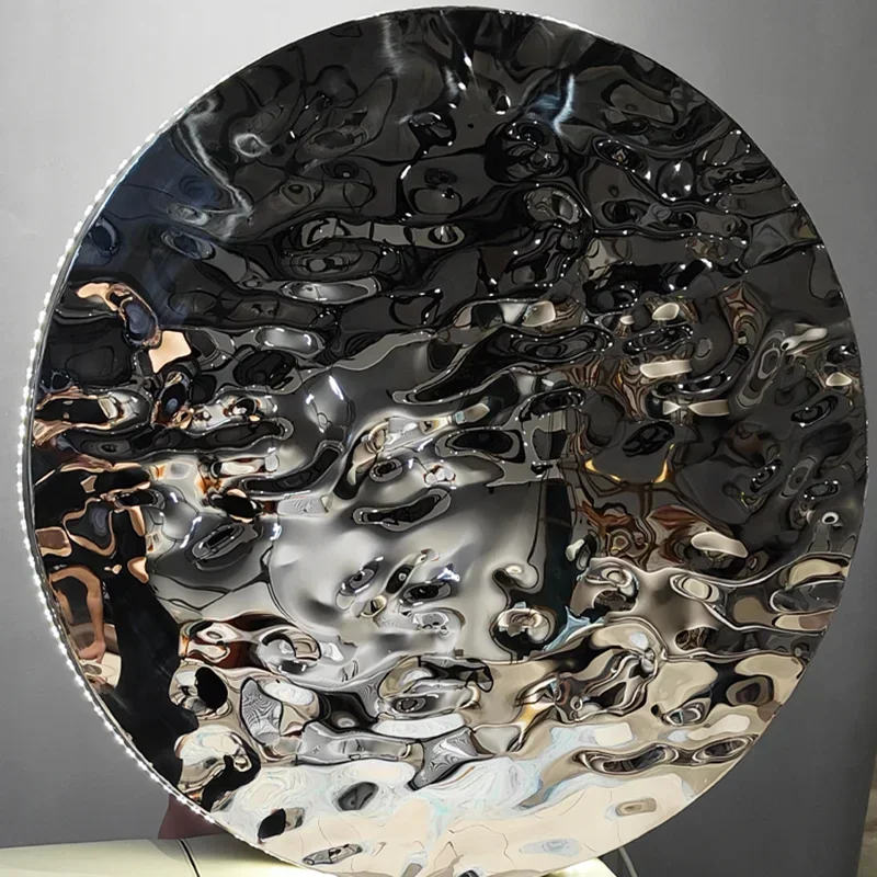 

Modern Metal Wall Accents For Hotel Wall Decor Round Water Wave Light Luxury Simple Design Wall Accents For Living Room