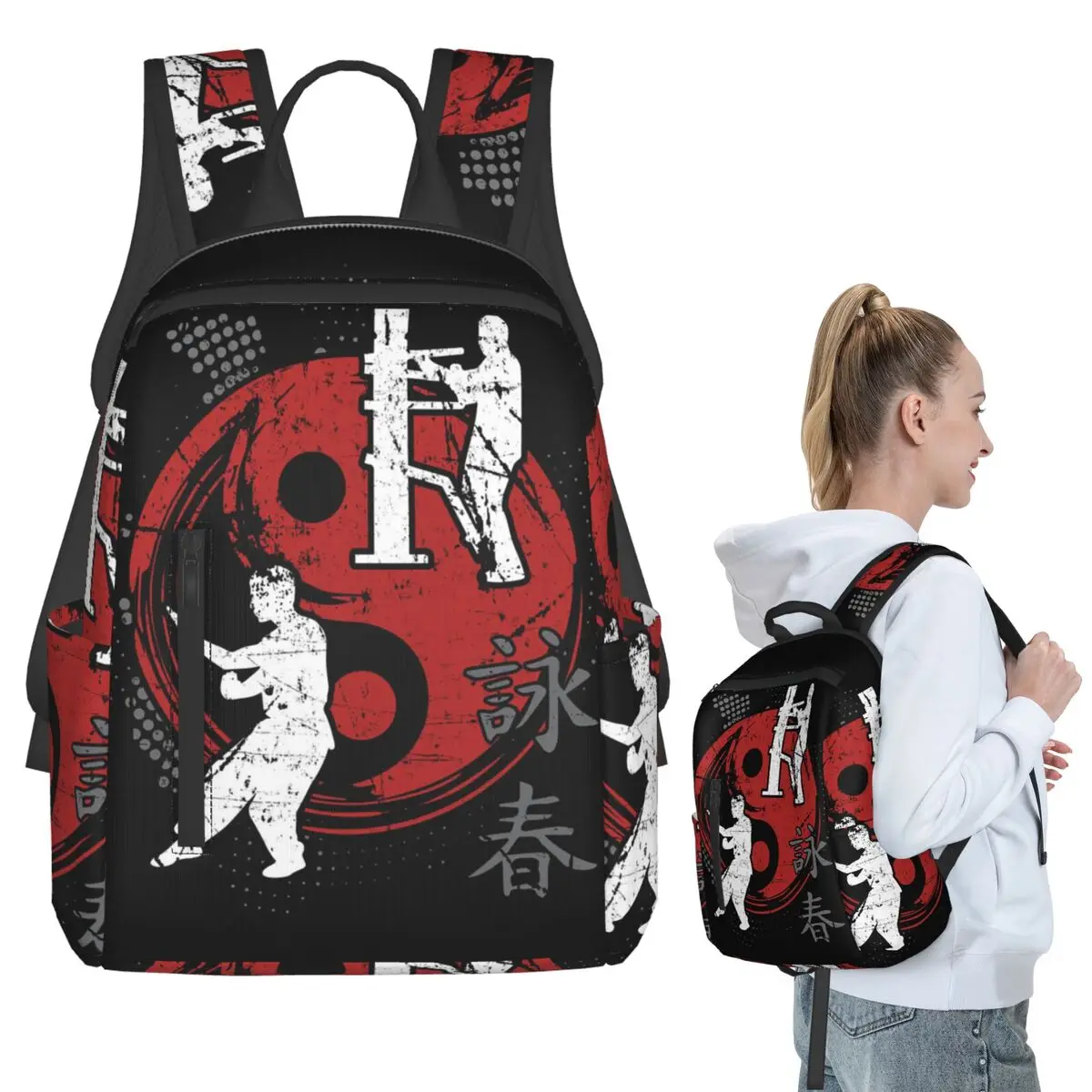 

Chinese Kung Fu Tai Chi And Wing Chun Backpack Student BookBag Kids School Bag Laptop Shoulder Bags Boys Girls