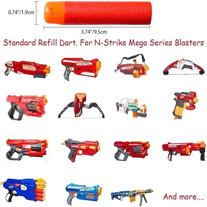 60 قطعة حزمة إعادة تعبئة السهام لـ Nerf N-Strike Mega Blaster Mastodon Twinshock متوافق مع مسدسات لعبة رصاصات السهام للألعاب الخارجية